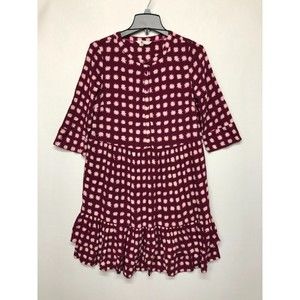 Boden Women 3/4 Sleeve Viscose Tiered Shirt Dress Size US 4R UK 8R M119 -19